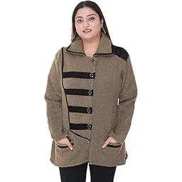 wool 4u Women Ladies Girls Winter Wear Woolen Open Front Buttoned Collar Neck Stylish Party Winter Wear Coat Cardigan Sweater-picture-12