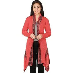 wool 4u Women Ladies Girls Winter Wear Woolen Open Front Longline Hem Long Sleeves Shrug Cardigan-picture-17