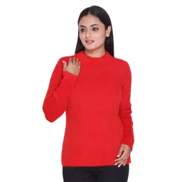 WOOL 4U Women Solid Ribbed Woollen Pullover-picture-38