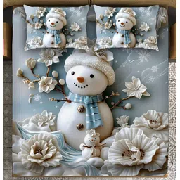 woolpik Cotton Queen Flat 300 TC 3D Printed Bedsheet-picture-15