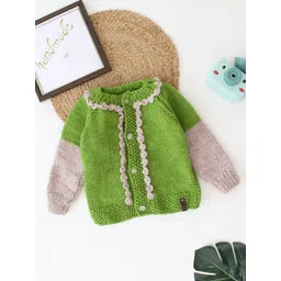 Woonie Boys Self Design Colourblocked Cardigan-picture-27