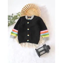 Woonie Boys Self Design Striped Cardigan Sweater-picture-26