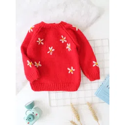 Woonie Kids Self Design Floral Pullover Sweaters-picture-52