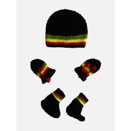 Woonie Unisex Kids Black Knitted Baby Apparel Gift Set-picture-16