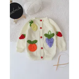 Woonie Unisex Kids Floral Cardigan with Applique Detail-picture-38