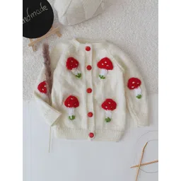Woonie Unisex Kids Floral Cardigan with Applique Detail-picture-39