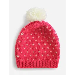 Woonie Unisex Kids Pink & White Beanie-picture-45