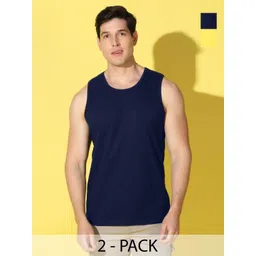 WOOSTRO Men Pack of 2 Solid Round Neck Cotton Slim Fit Sports T-shirts-picture-33