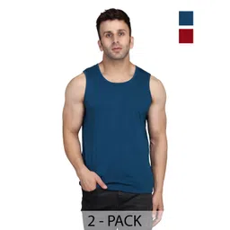 WOOSTRO Men Pack Of 2 Solid Round Neck Cotton Slim Fit T-shirts-picture-28