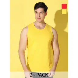 WOOSTRO Men Pack of 2 Solid Round Neck Cotton Slim Fit T-shirts-picture-10