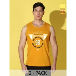 WOOSTRO Men Pack of 2 Typography Printed Round Neck Cotton Slim Fit Sports T-shirts-picture-23