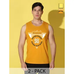 WOOSTRO Men Pack of 2 Typography Printed Round Neck Cotton Slim Fit Sports T-shirts-picture-32