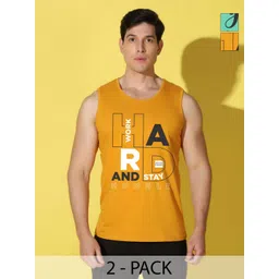 WOOSTRO Men Pack of 2 Typography Printed Round Neck Cotton Slim Fit Sports T-shirts-picture-19