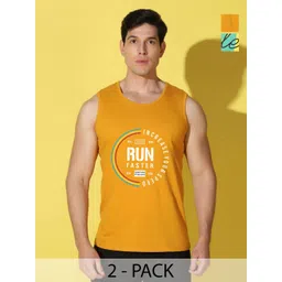 WOOSTRO Men Pack of 2 Typography Printed Round Neck Cotton Slim Fit Sports T-shirts-picture-35