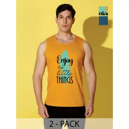 WOOSTRO Men Pack of 2 Typography Printed Round Neck Cotton Slim Fit Sports T-shirts-image-34