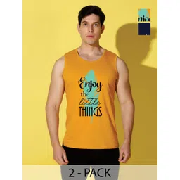 WOOSTRO Men Pack of 2 Typography Printed Round Neck Cotton Slim Fit Sports T-shirts-image-47
