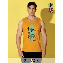 WOOSTRO Men Pack of 2 Typography Printed Round Neck Cotton Slim Fit Sports T-shirts-image-49