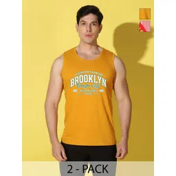 WOOSTRO Men Pack of 2 Typography Printed Round Neck Cotton Slim Fit Sports T-shirts-image-24