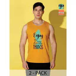 WOOSTRO Men Pack of 2 Typography Printed Round Neck Cotton Slim Fit Sports T-shirts-image-26