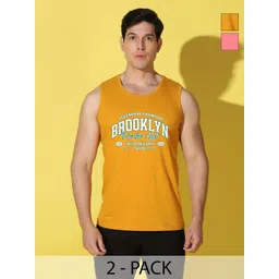 WOOSTRO Men Pack of 2 Typography Printed Round Neck Cotton Slim Fit Sports T-shirts-image-33