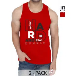 WOOSTRO Men Pack Of 2 Typography Printed Round Neck Cotton Slim Fit T-shirts-image-1