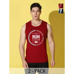 WOOSTRO Men Pack of 2 Typography Printed Round Neck Cotton Slim Fit T-shirts-image-7