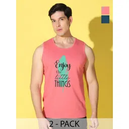 WOOSTRO Men Pack of 2 Typography Printed Round Neck Cotton Slim Fit T-shirts-picture-35