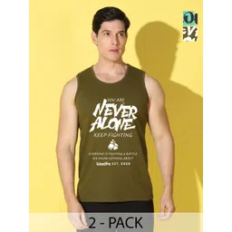 WOOSTRO Men Pack of 2 Typography Printed Round Neck Slim Fit T-shirts-picture-14