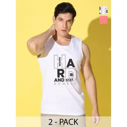 WOOSTRO Men Pack of 2 Typography Printed Round Neck T-shirts-picture-21