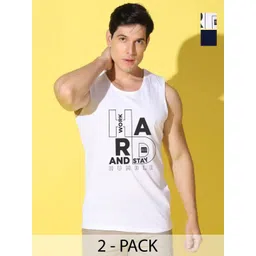 WOOSTRO Men Pack of 2 Typography Printed Round Neck T-shirts-picture-31