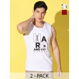 WOOSTRO Men Pack of 2 Typography Printed Round Neck T-shirts-picture-34