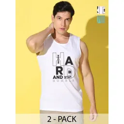 WOOSTRO Men Pack of 2 Typography Printed Round Neck T-shirts-picture-14