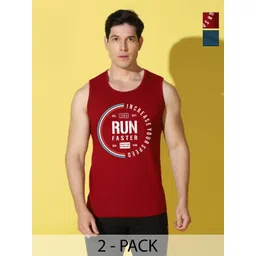 WOOSTRO Men Pack Of 2 Typography Printed Slim Fit T-shirt-image-6