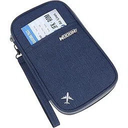wooum Passport Bag for Women Men Passport Wallet with Boarding Pass Bag Travel Document Passport Organizer with Credit Card Holder Travel Accessory Bag Navy Blue-picture-25