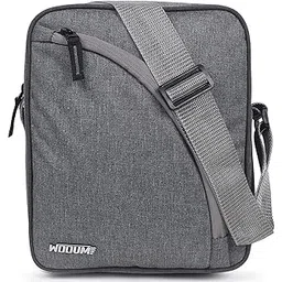 wooum Sling Bag Croos Body Messenger bag Compact Size 10x8x4 Inch Tgrey, Water-Resistant 4 Zipper Compartments, Adjustable Strap, Tablet Holder, and Large Capacity --picture-33