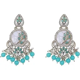 world craze the finest of them all WORLD CRAZE Elegant Kundan Jhumka Dangler Earrings for Women | Beautiful Kundan Alloy Base Design, Lightweight & Comfortable, Premium Finish Earring for Wedding & Occasions-picture-21