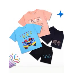 WORTON FASHION Kids Pack of 2 Cotton Printed T-shirt with Shorts-picture-46