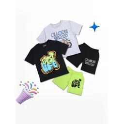 WORTON FASHION Kids Pack Of 2 Printed Pure Cotton T-shirt with Shorts-picture-19