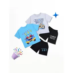 WORTON FASHION Kids Pack Of 2 Printed T-shirt with Shorts Clothing Set-picture-57