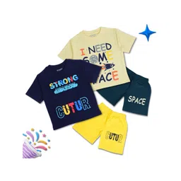 WORTON FASHION Kids Pack Of 2 Set Printed T-shirt with Shorts-picture-41