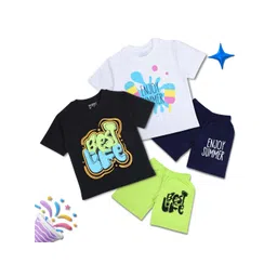 WORTON FASHION Kids Pack of 3 Printed T-shirt with Shorts-picture-31