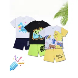 WORTON FASHION Kids Pack of 3 Pure Cotton Printed T-shirt with Shorts-picture-30