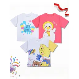 WORTON FASHION Kids Pack Of 3 Typography Printed T-shirt-picture-26