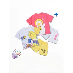 WORTON FASHION Set Of 2 Unisex Kids Printed T-shirt with Shorts-picture-18