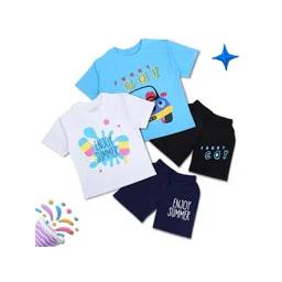 WORTON FASHION Unisex Kids Pack Of 2 Printed Round Neck Cotton Clothing Set-picture-58