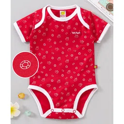 Wow Clothes Half Sleeves Onesie Multiprint - Red-picture-12