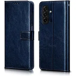 WOW IMAGINE Shock Proof Flip Cover Back Case Cover for Samsung Galaxy M17 5G | A17 5G | F17 5G (Flexible | Leather Finish | Card Pockets Wallet & Stand | Blue)-picture-17