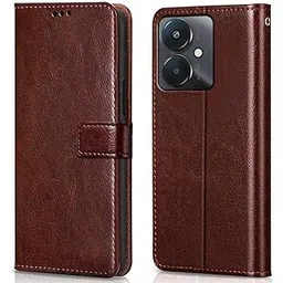 WOW IMAGINE Shock Proof Flip Cover Back Case Cover for Xiaomi Mi Redmi 13C 5G | Redmi 13C 4G | Poco M6 5G | Poco C65 (Flexible | Leather Finish | Card Pockets Wallet & Stand | Chestnut Brown)-picture-14