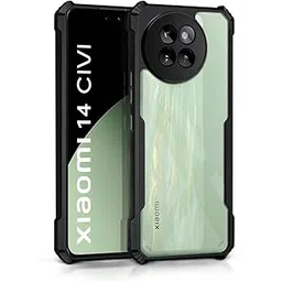 WOW IMAGINE Thermoplastic Polyurethane Shock Proof Clear Protective Back Case For Xiaomi 14 Civi 5G-Airedge Technology|360 Degree Camera Protection|Transparent Hybrid Back Case Mobile Cover-Black-picture-22