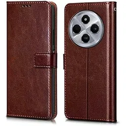 WOW IMAGINE Shock Proof Flip Cover Back Case Cover for Redmi A4 5G | Poco C75 5G | 14C 5G | Poco M7 (Flexible | Leather Finish | Card Pockets Wallet & Stand | Chestnut Brown)-picture-12